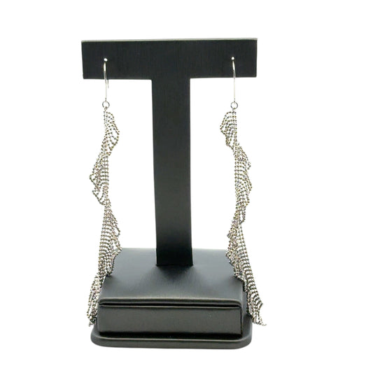 Platinum Long Dangle Chain Earrings