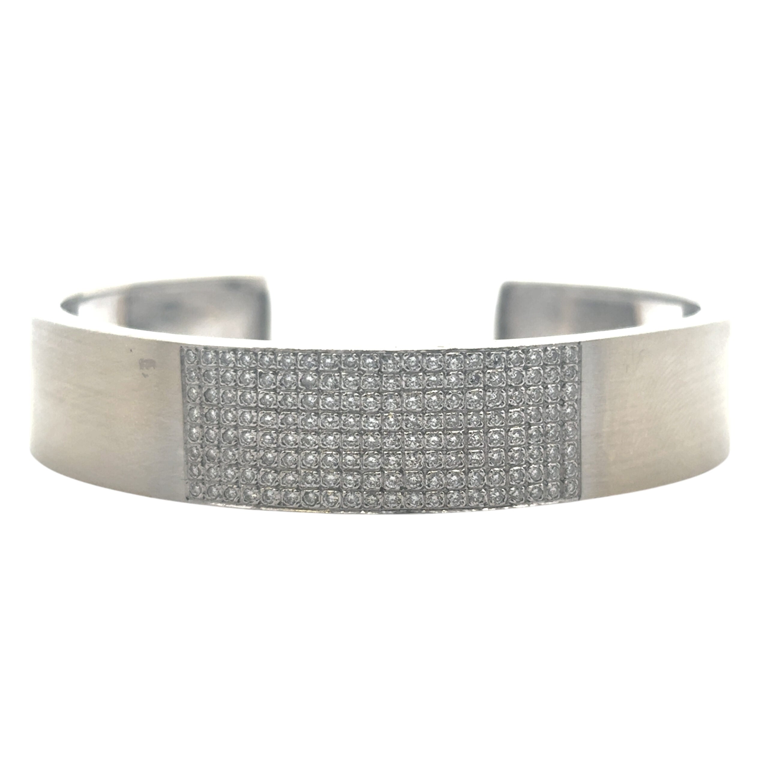 18k White Gold Diamond Cuff Set with 0.80ctw of Natural Diamonds