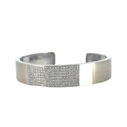 18k White Gold Diamond Cuff Set with 0.80ctw of Natural Diamonds