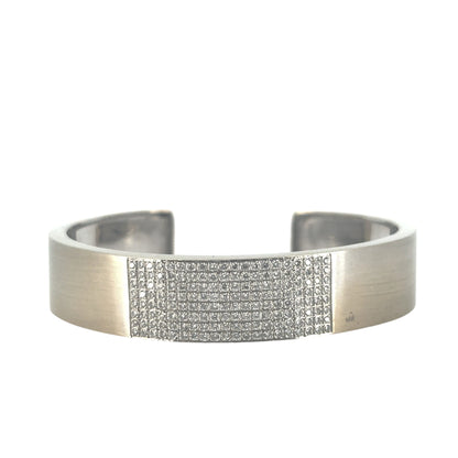 18k White Gold Diamond Cuff Set with 0.80ctw of Natural Diamonds