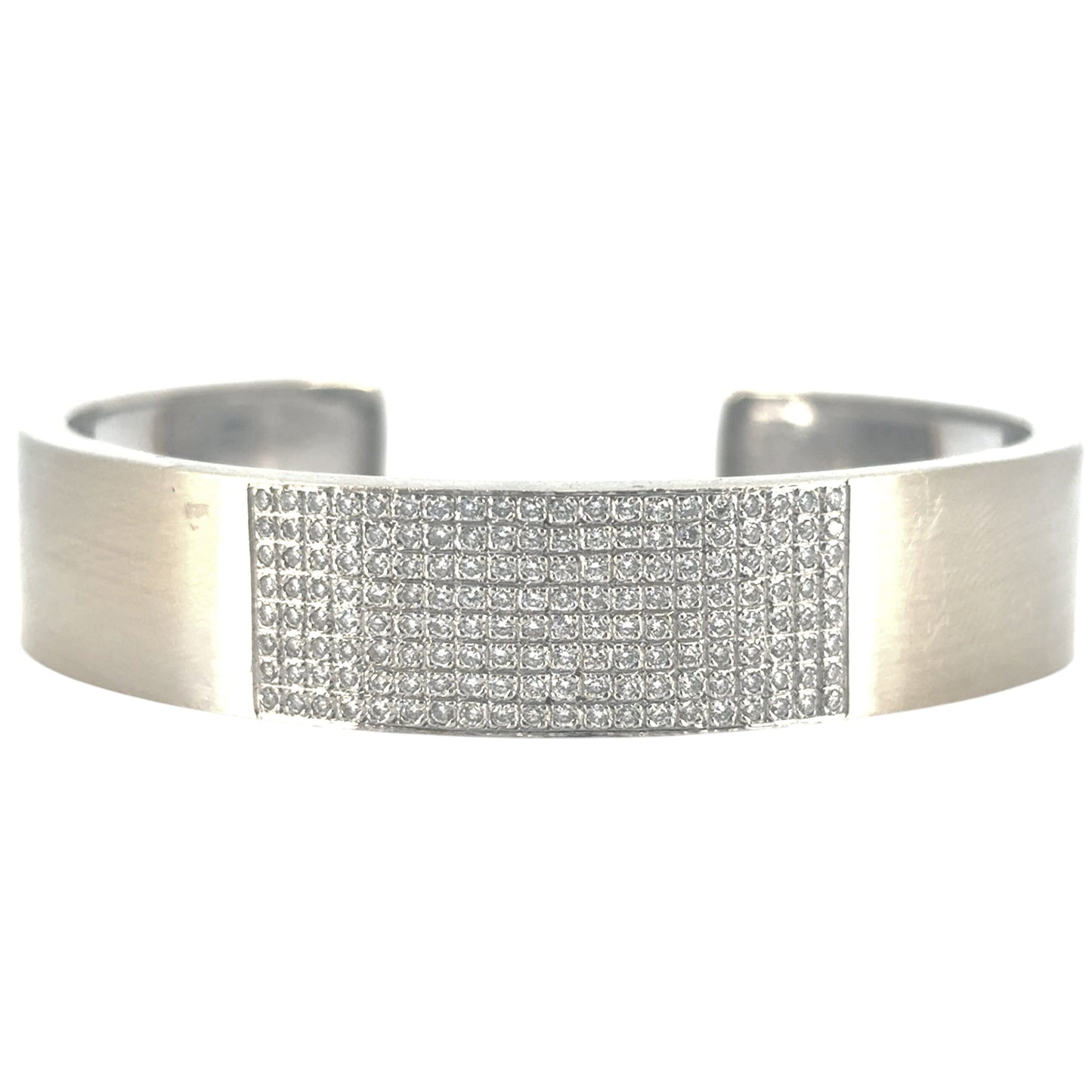 18k White Gold Diamond Cuff Set with 0.80ctw of Natural Diamonds