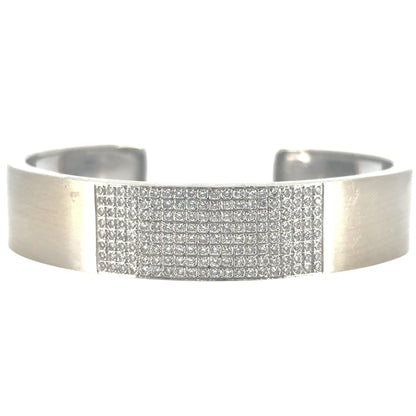 18k White Gold Diamond Cuff Set with 0.80ctw of Natural Diamonds