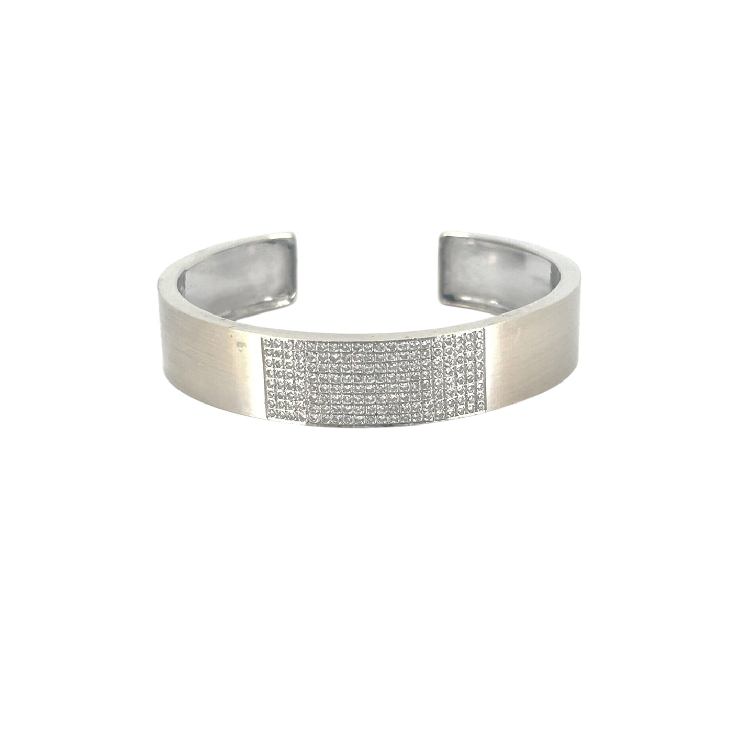18k White Gold Diamond Cuff Set with 0.80ctw of Natural Diamonds