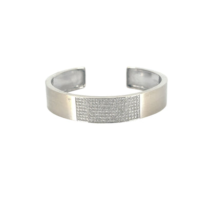 18k White Gold Diamond Cuff Set with 0.80ctw of Natural Diamonds