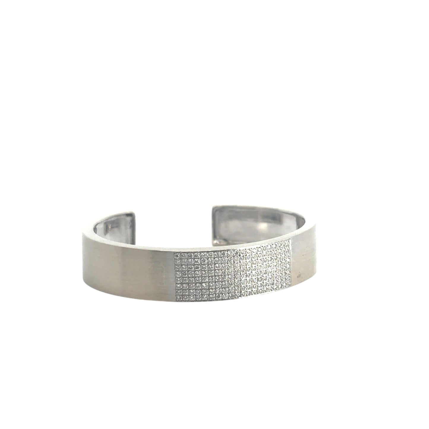 18k White Gold Diamond Cuff Set with 0.80ctw of Natural Diamonds
