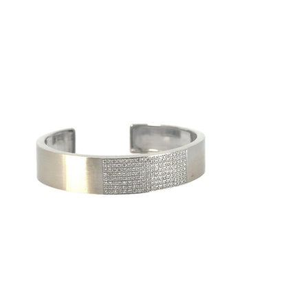 18k White Gold Diamond Cuff Set with 0.80ctw of Natural Diamonds