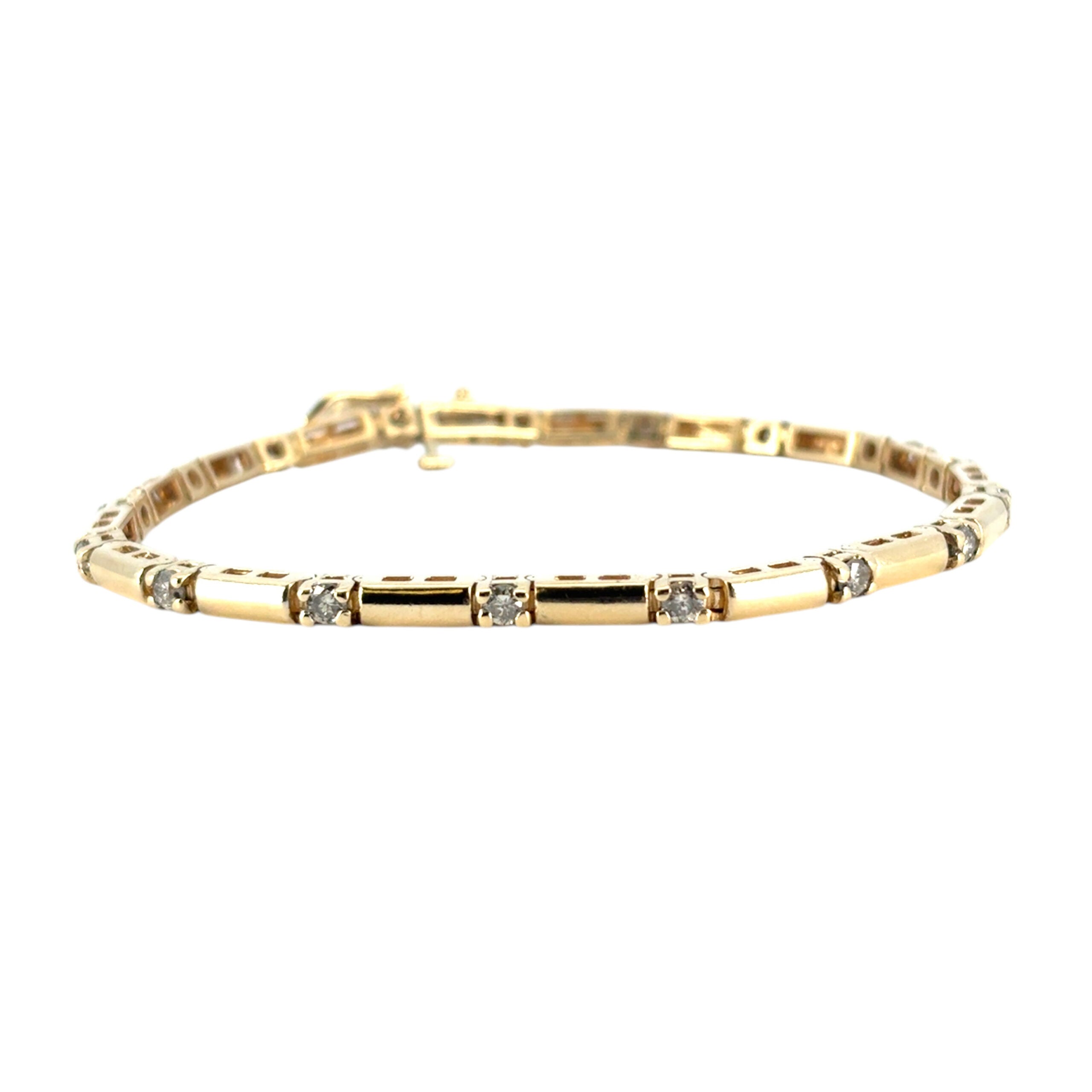 14k Yellow Gold Approximately 1.7ctw of Natural Diamond Bracelet