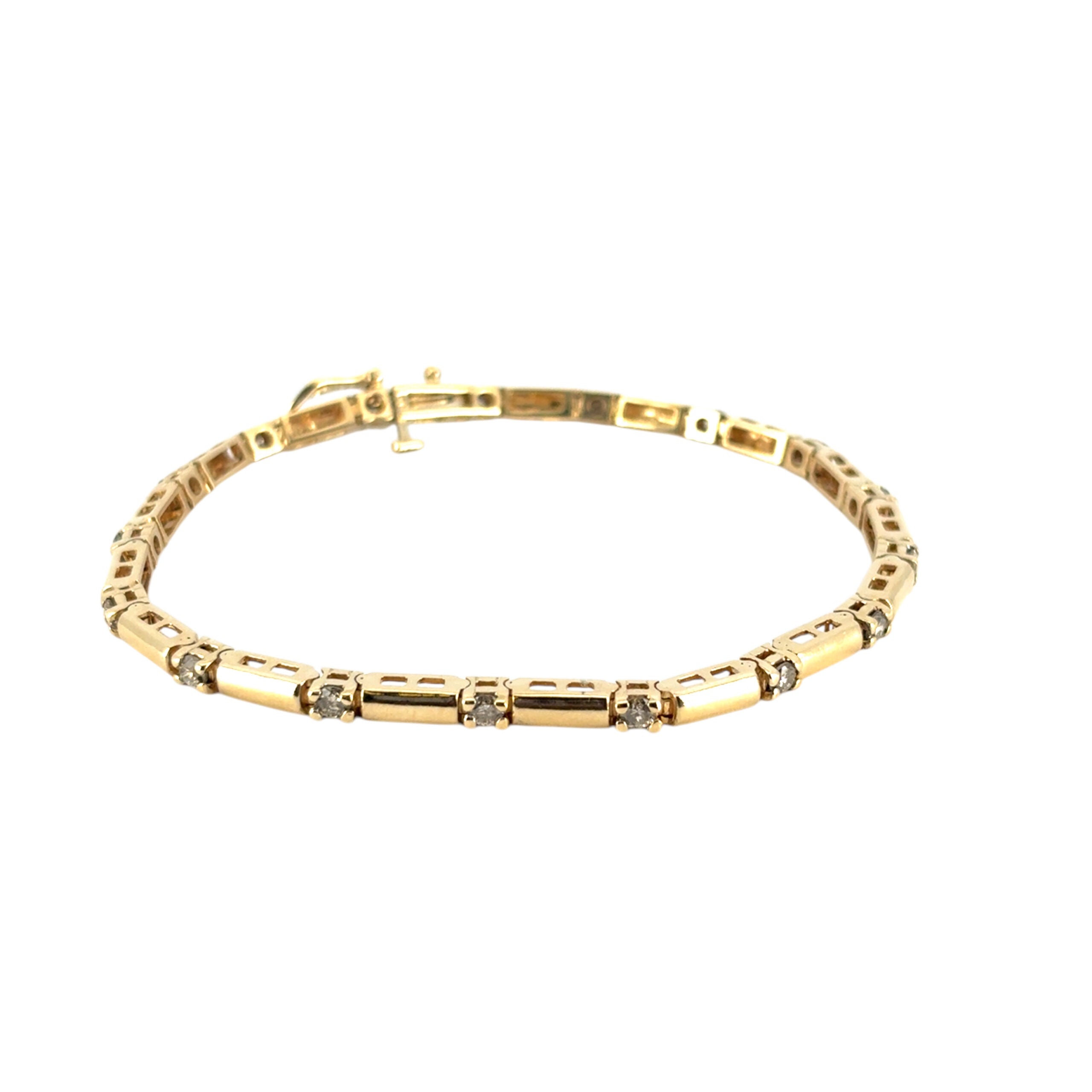 14k Yellow Gold Approximately 1.7ctw of Natural Diamond Bracelet