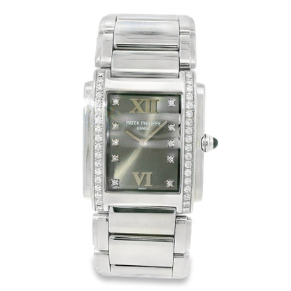 Patek Philippe 4910/10A Twenty-4 Stainless Steel Gray Dial Diamond Ladies Watch