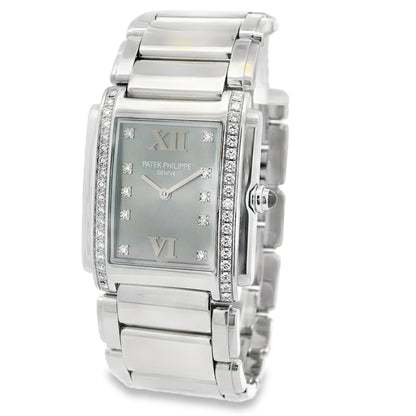 Patek Philippe 4910/10A Twenty-4 Stainless Steel Gray Dial Diamond Ladies Watch