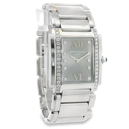 Patek Philippe 4910/10A Twenty-4 Stainless Steel Gray Dial Diamond Ladies Watch