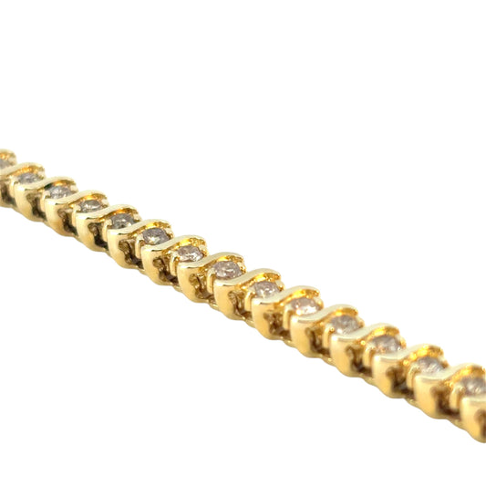 Vintage 14k Yellow Gold Approx. 2.94 Carat Diamond Tennis Bracelet