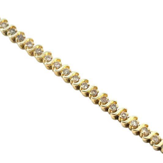 Vintage 14k Yellow Gold Approx. 2.94 Carat Diamond Tennis Bracelet