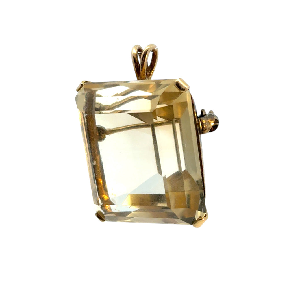 Large Vintage Citrine Gemstone Pendant