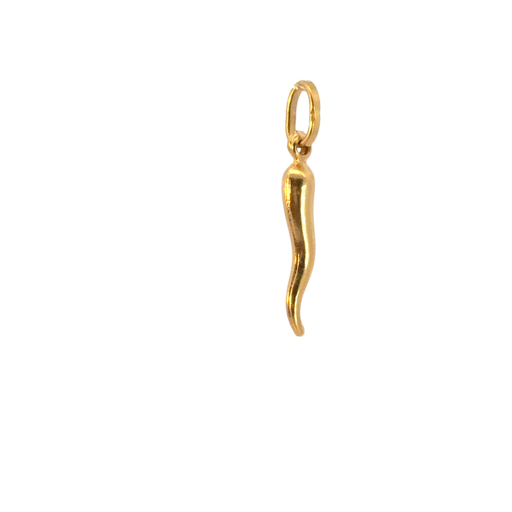 Vintage 14k Yellow Gold Italian Horn Pendant
