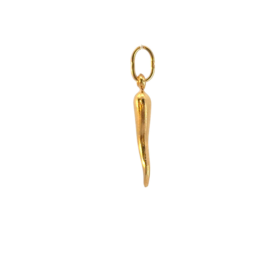 Vintage 14k Yellow Gold Italian Horn Pendant