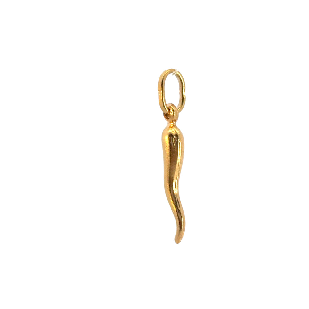 Vintage 14k Yellow Gold Italian Horn Pendant