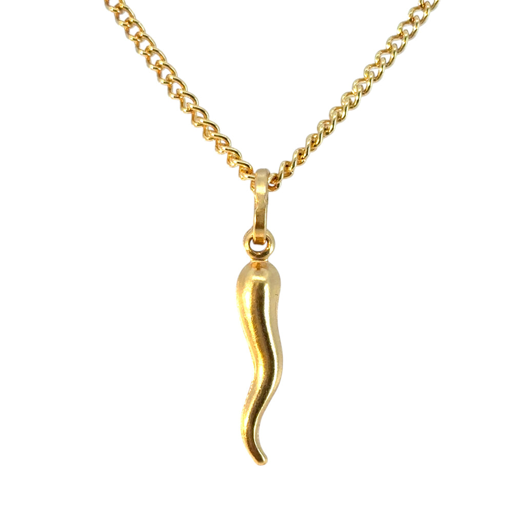 Vintage 14k Yellow Gold Italian Horn Pendant