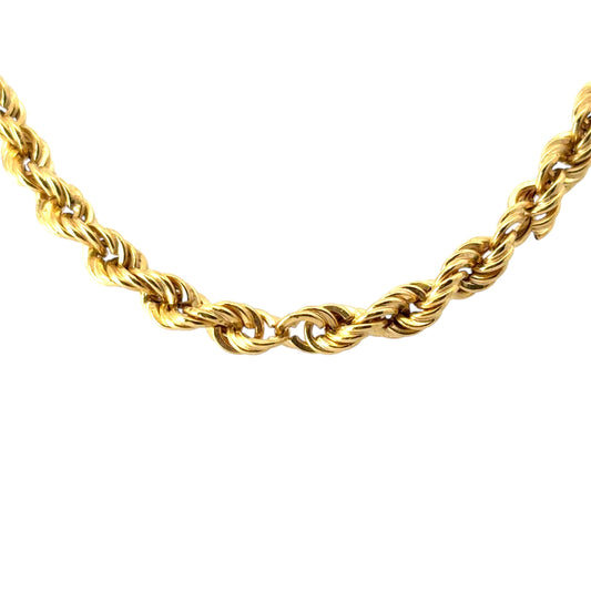 Vintage 14k Yellow Gold Rope Necklace