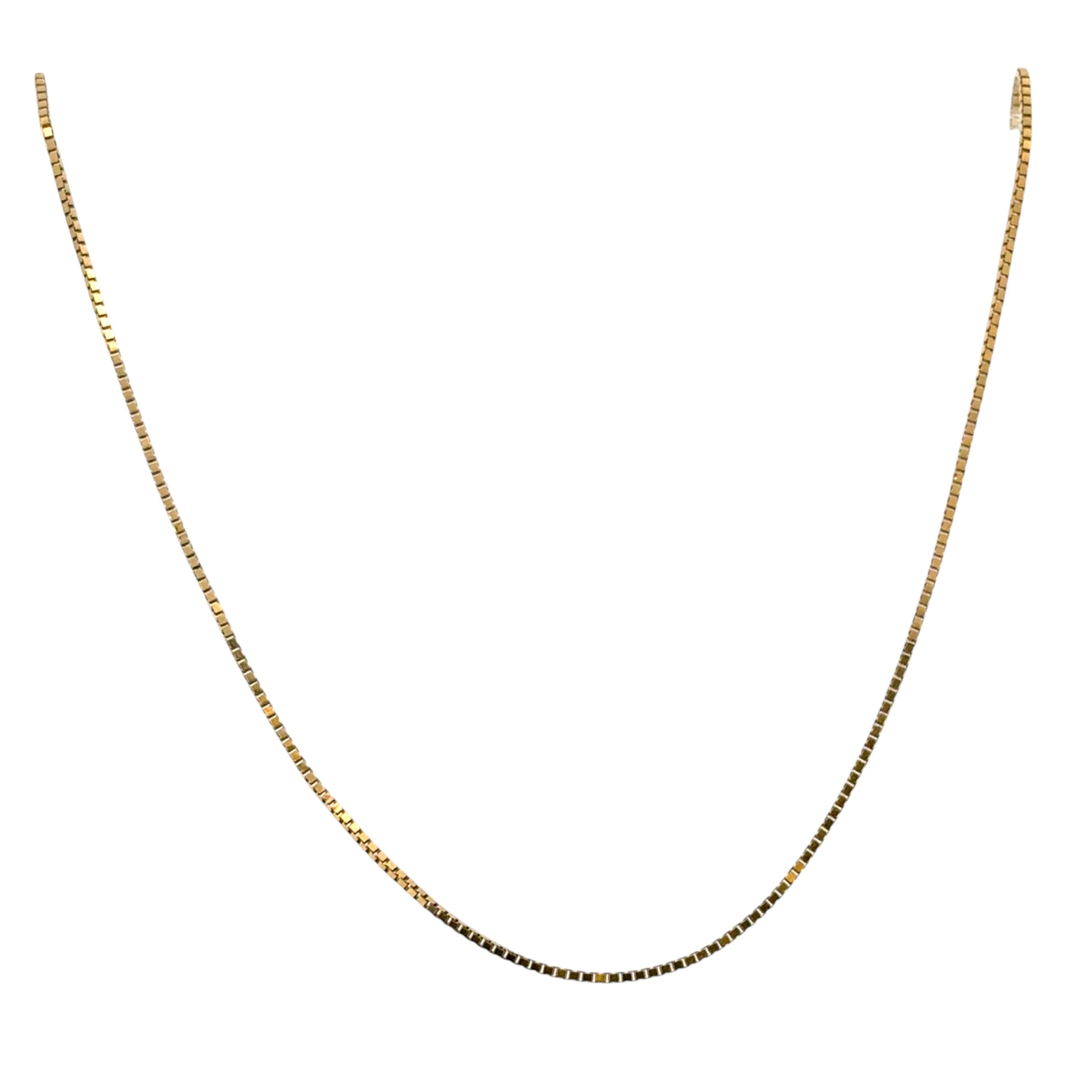 Vintage 18k Yellow Gold Box Chain Necklace