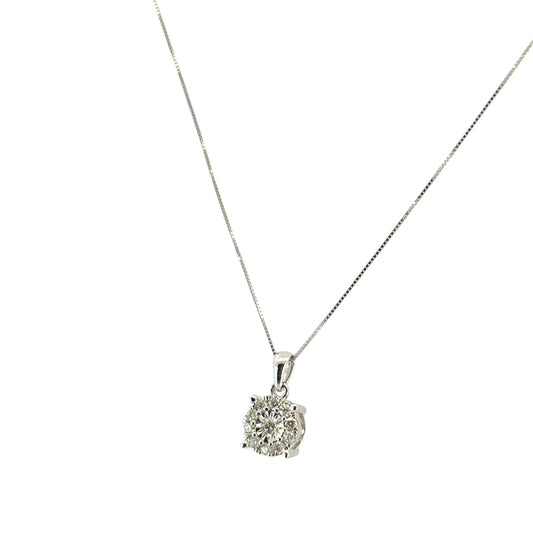 Macy & Co. 14k White Gold 0.33ctw Diamond Pendant Necklace