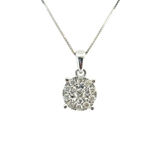 Macy & Co. 14k White Gold 0.33ctw Diamond Pendant Necklace