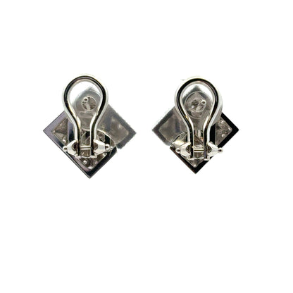 18k White Gold Rhombus approx. 0.82ctw Square Diamond Earrings
