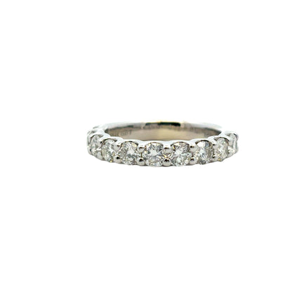 14k White Gold 1.40ctw Round Diamond Halfway Wedding Band Ring