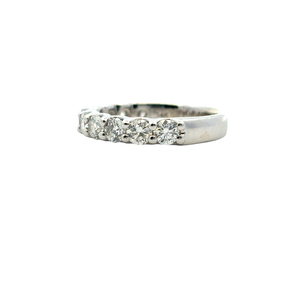 14k White Gold 1.40ctw Round Diamond Halfway Wedding Band Ring