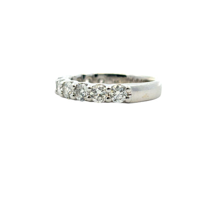 14k White Gold 1.40ctw Round Diamond Halfway Wedding Band Ring