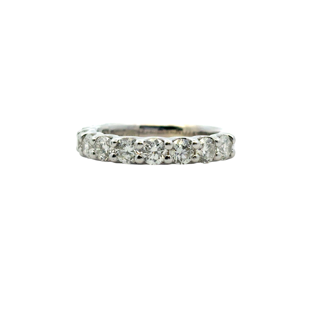 14k White Gold 1.40ctw Round Diamond Halfway Wedding Band Ring