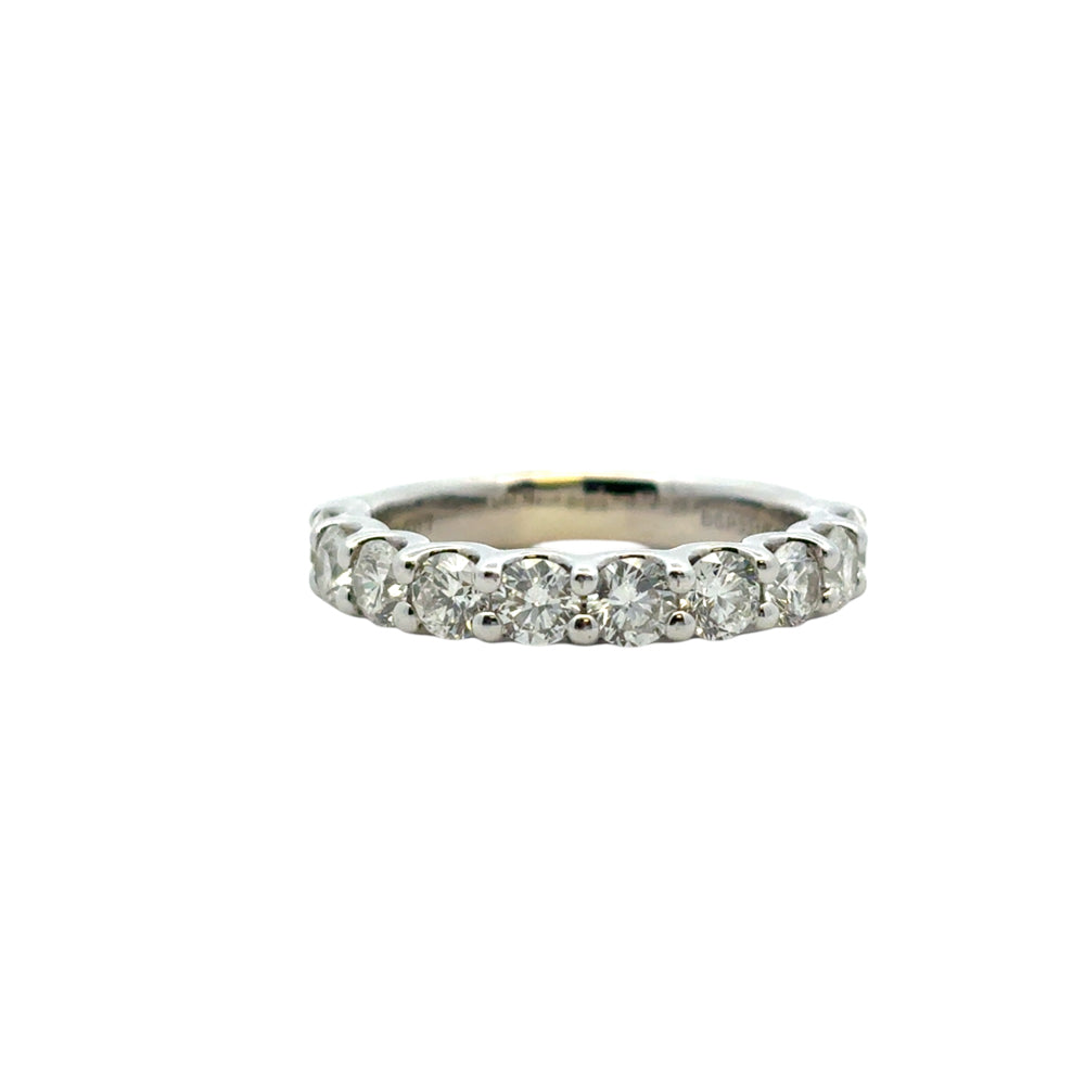 14k White Gold 1.40ctw Round Diamond Halfway Wedding Band Ring