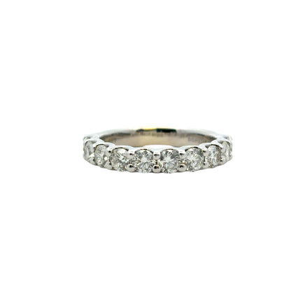 14k White Gold 1.40ctw Round Diamond Halfway Wedding Band Ring