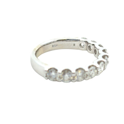 14k White Gold 1.40ctw Round Diamond Halfway Wedding Band Ring