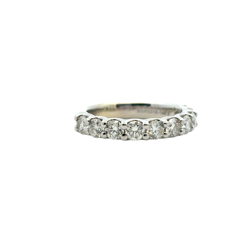 14k White Gold 1.40ctw Round Diamond Halfway Wedding Band Ring
