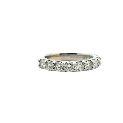 14k White Gold 1.40ctw Round Diamond Halfway Wedding Band Ring