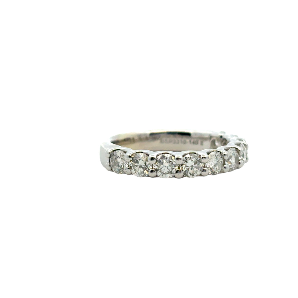 14k White Gold 1.40ctw Round Diamond Halfway Wedding Band Ring