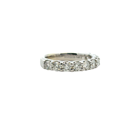 14k White Gold 1.40ctw Round Diamond Halfway Wedding Band Ring