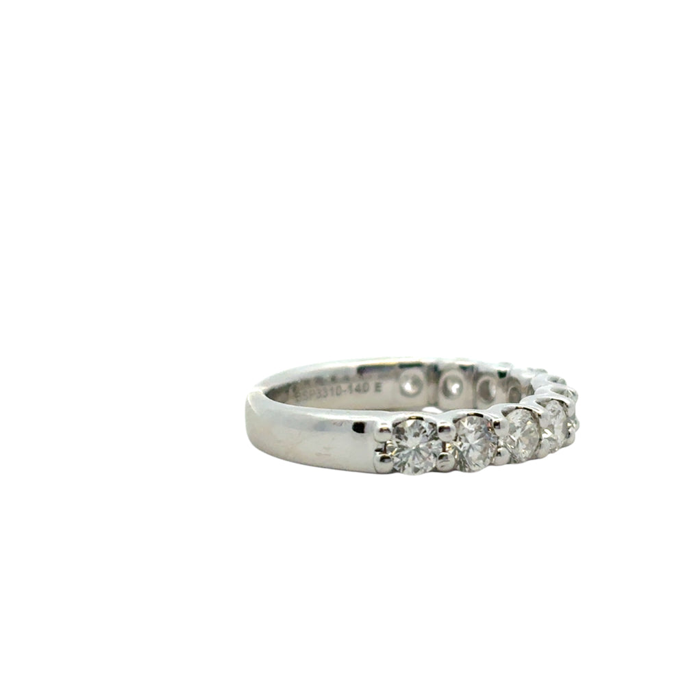 14k White Gold 1.40ctw Round Diamond Halfway Wedding Band Ring