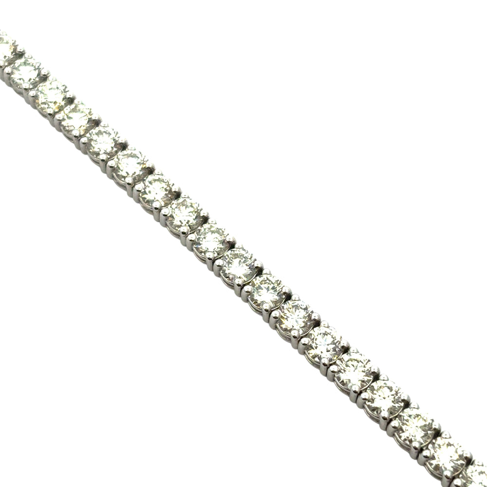 14k White Gold 9.45ctw Natural Diamond Tennis Bracelet