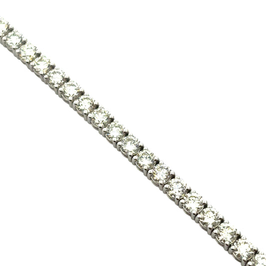 14k White Gold 9.45ctw Natural Diamond Tennis Bracelet