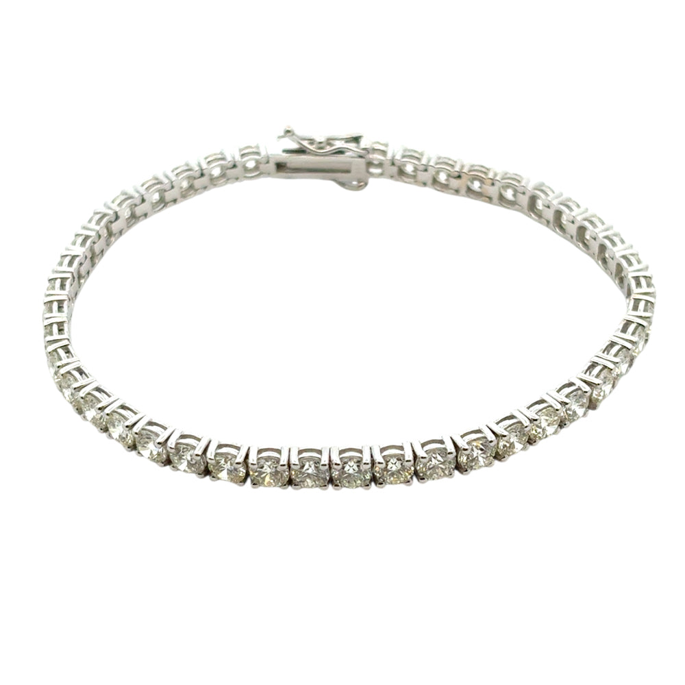 14k White Gold 9.45ctw Natural Diamond Tennis Bracelet