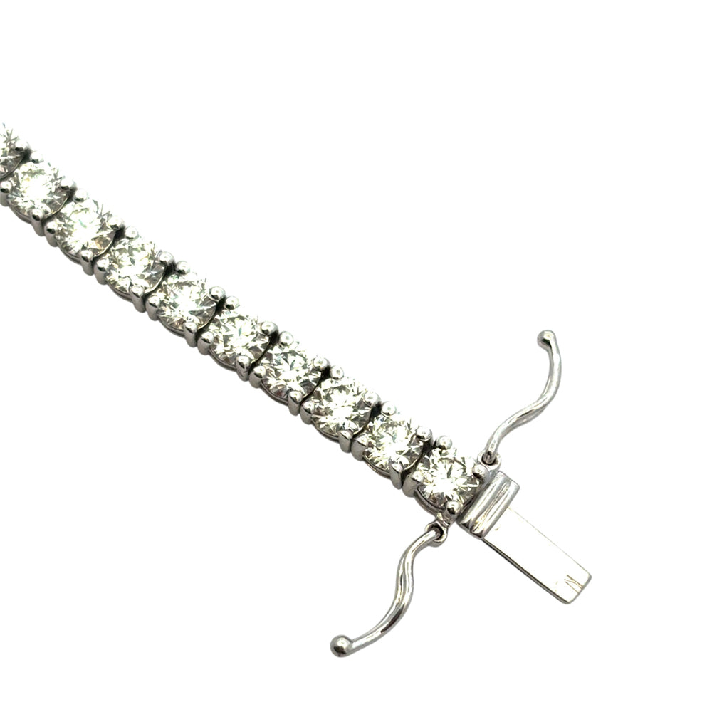14k White Gold 9.45ctw Natural Diamond Tennis Bracelet