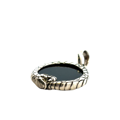 David Yurman Sterling Silver Black Onyx and Ruby Cairo Ouroboros Amulet