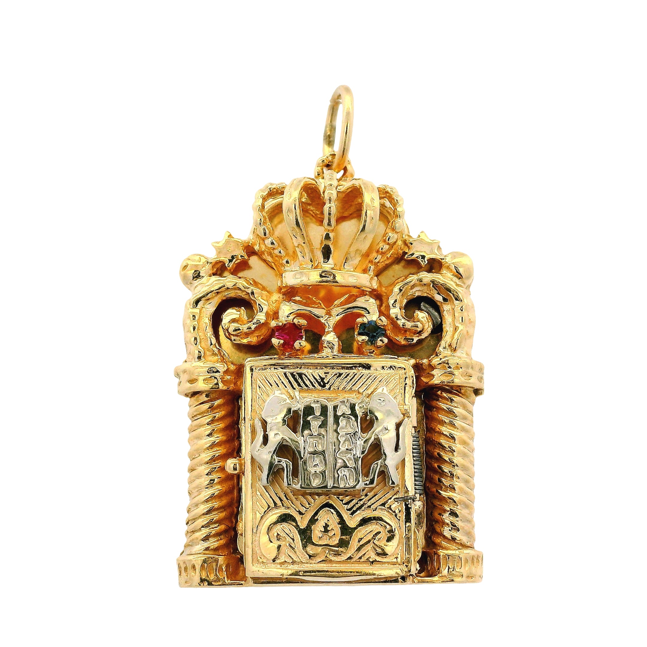 14k Yellow Gold Openable Torah Scroll Pendant