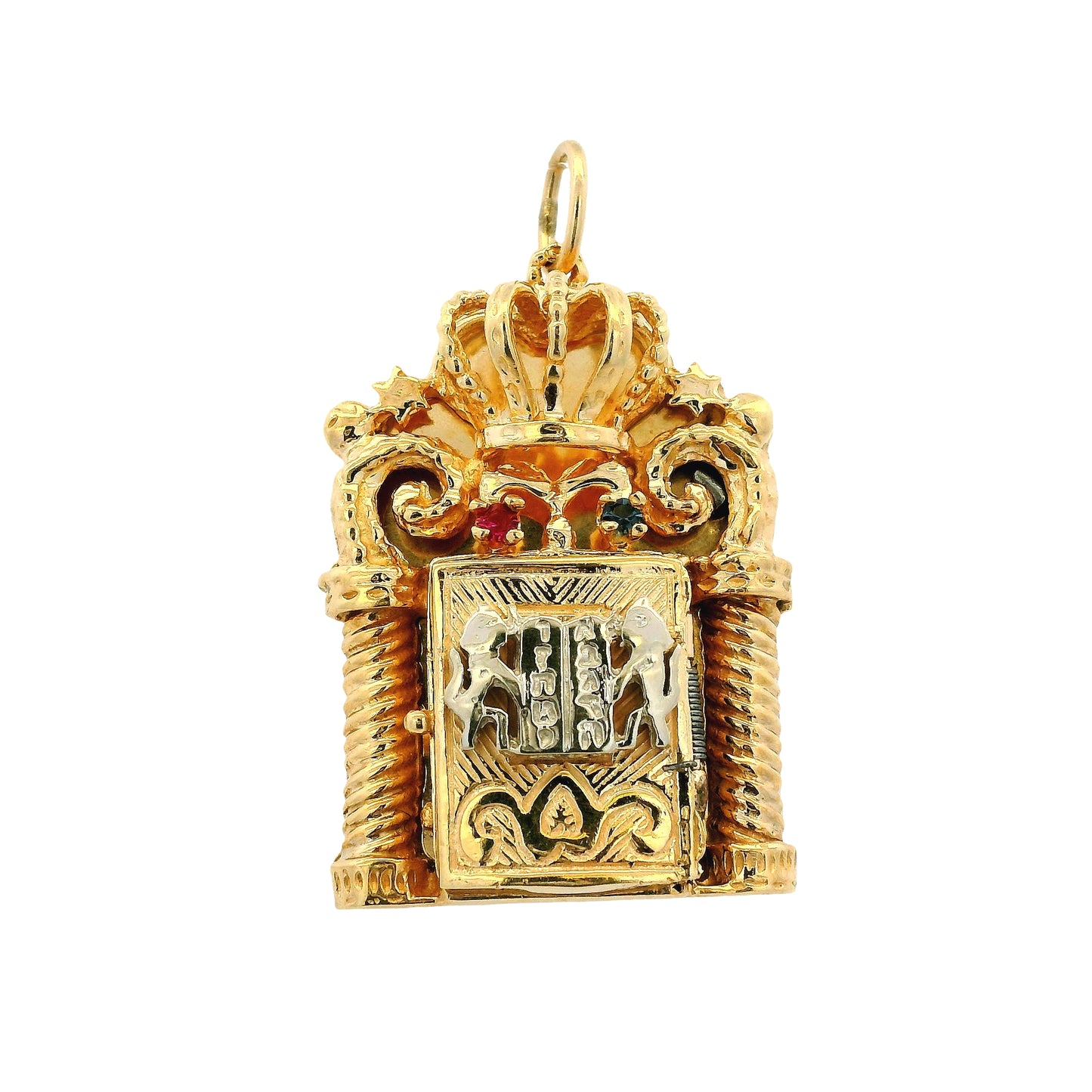 14k Yellow Gold Openable Torah Scroll Pendant
