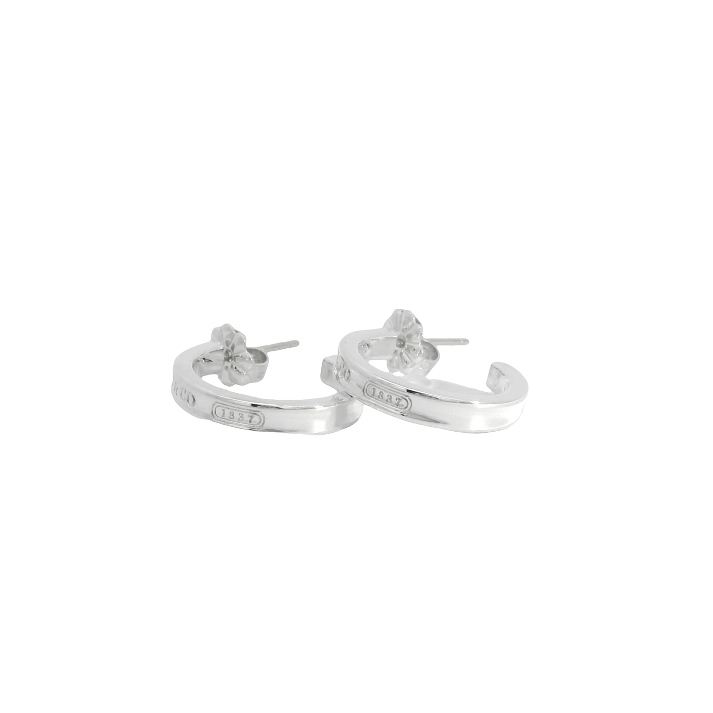 Tiffany & Co 1837 Sterling Silver Hoop Earrings