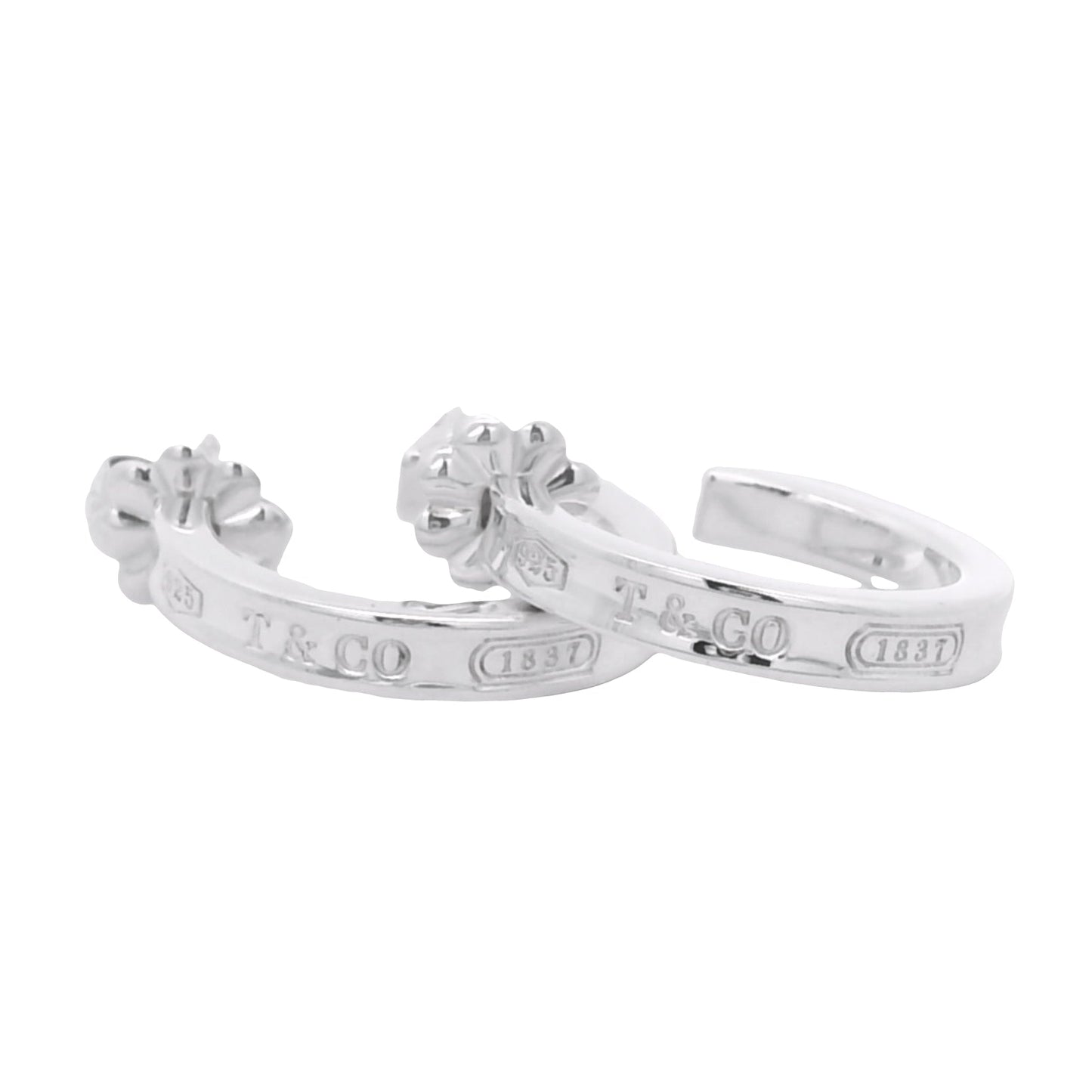 Tiffany & Co 1837 Sterling Silver Hoop Earrings