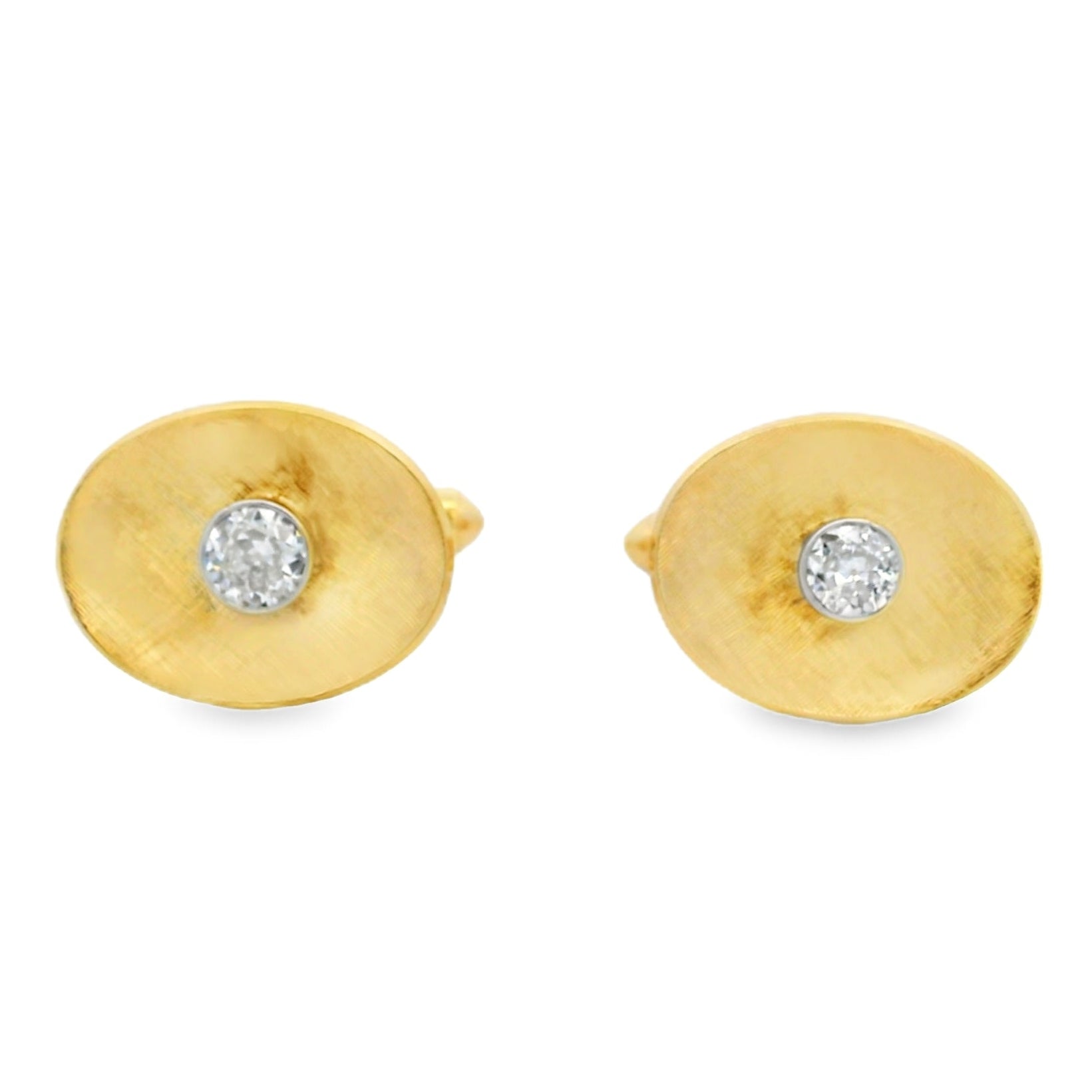 14k Yellow Gold Cone 0.75ct Diamond Cufflinks