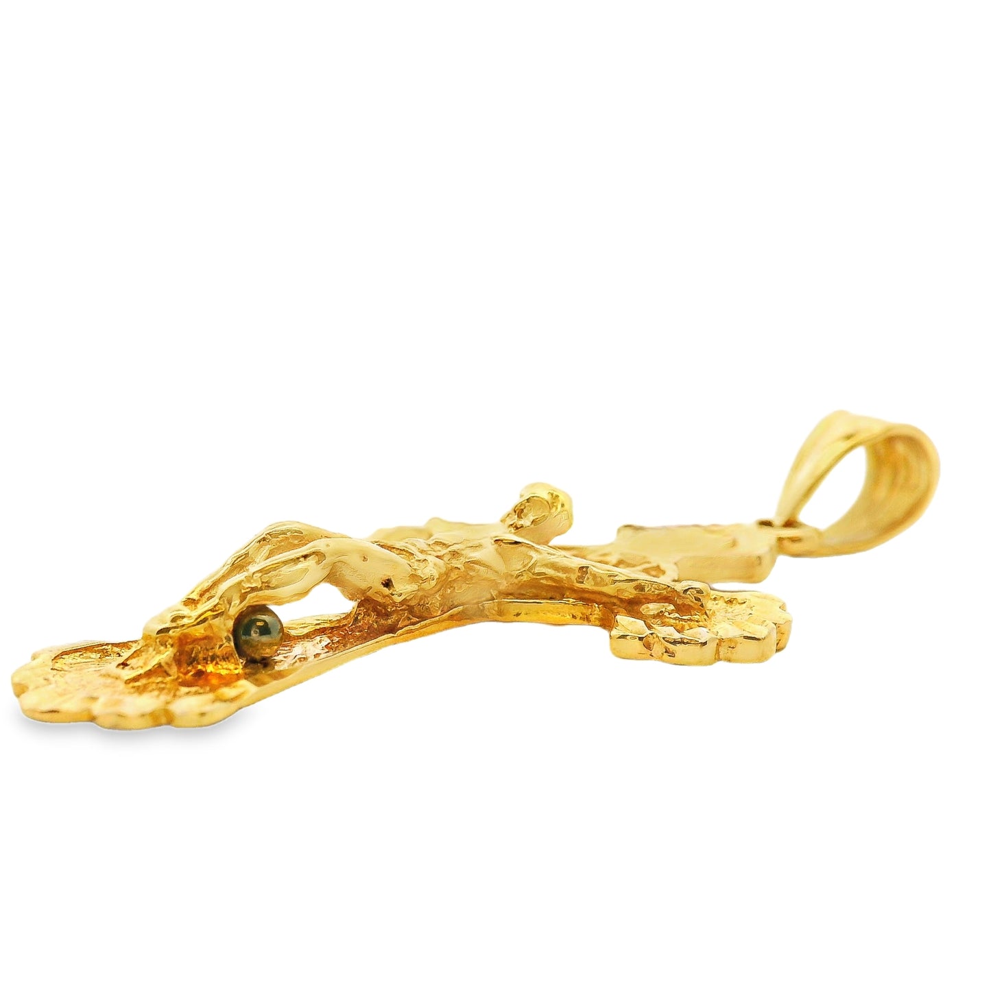 18k Yellow Gold Crucifix Jesus Christ Cross Pendant